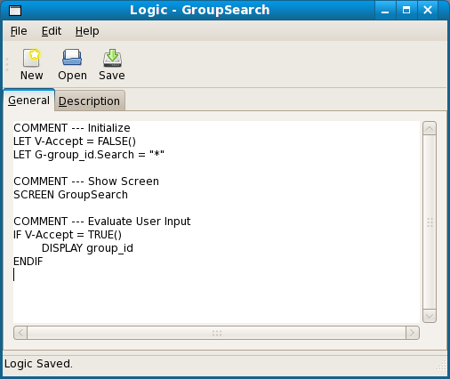 Screenshot logic editor.